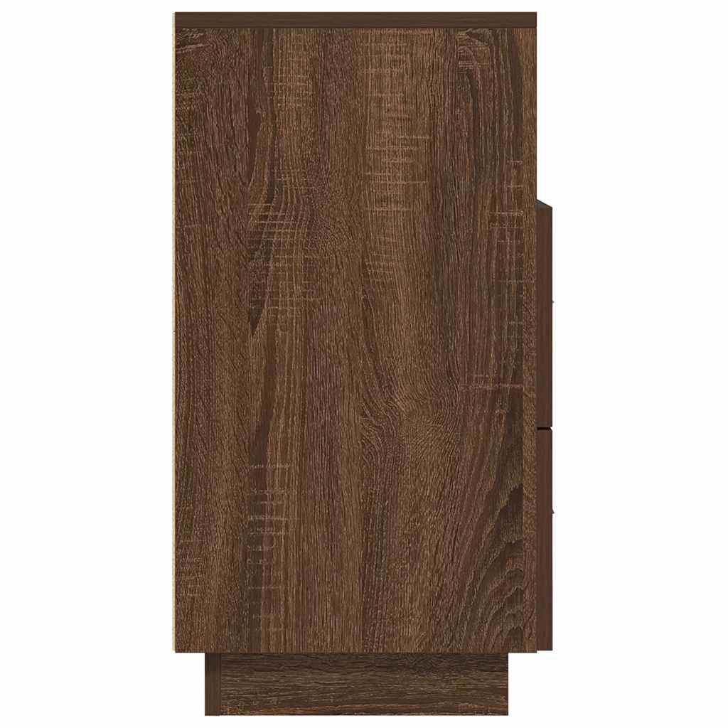 vidaXL Κομοδίνα 2 τμχ με 2 συρτάρια Καφέ Δρυς 36x36x68 εκ.