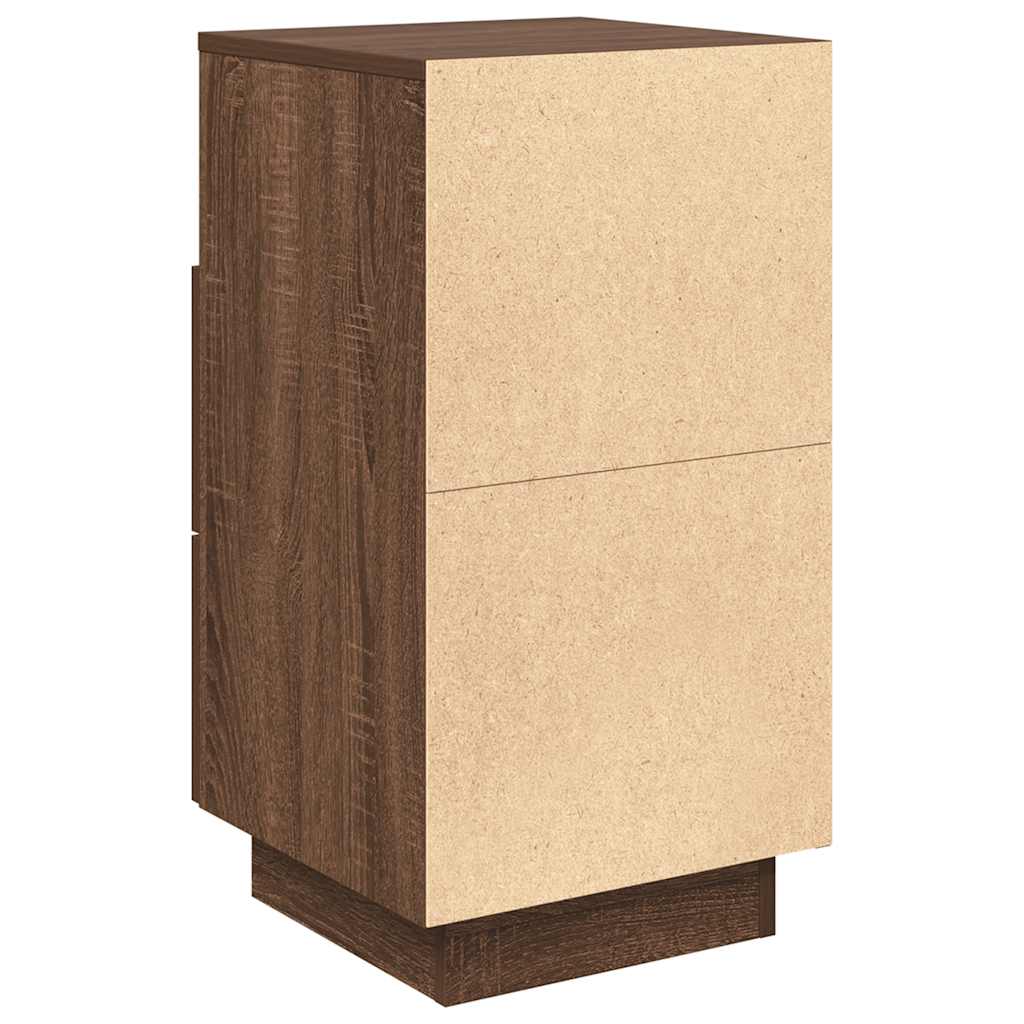 vidaXL Κομοδίνα 2 τμχ με 2 συρτάρια Καφέ Δρυς 36x36x68 εκ.