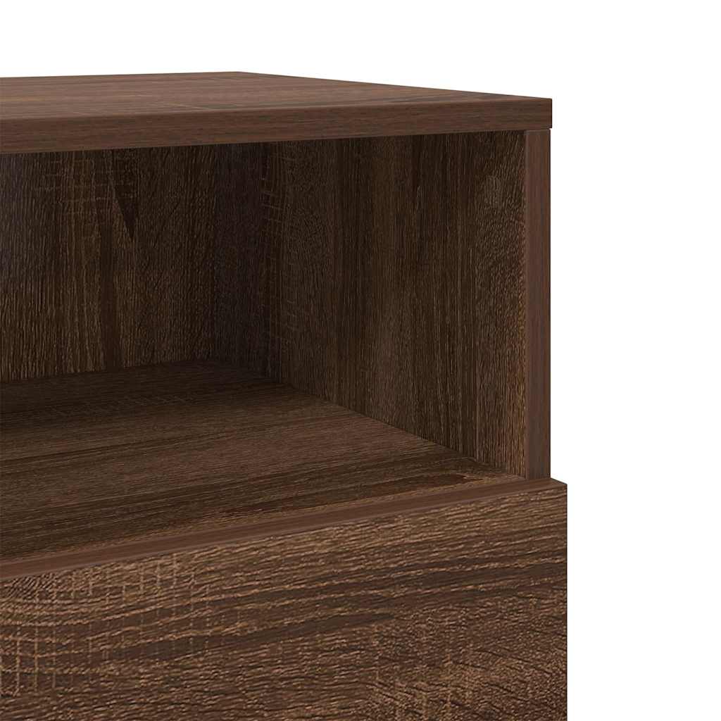 vidaXL Κομοδίνα 2 τμχ με 2 συρτάρια Καφέ Δρυς 36x36x68 εκ.