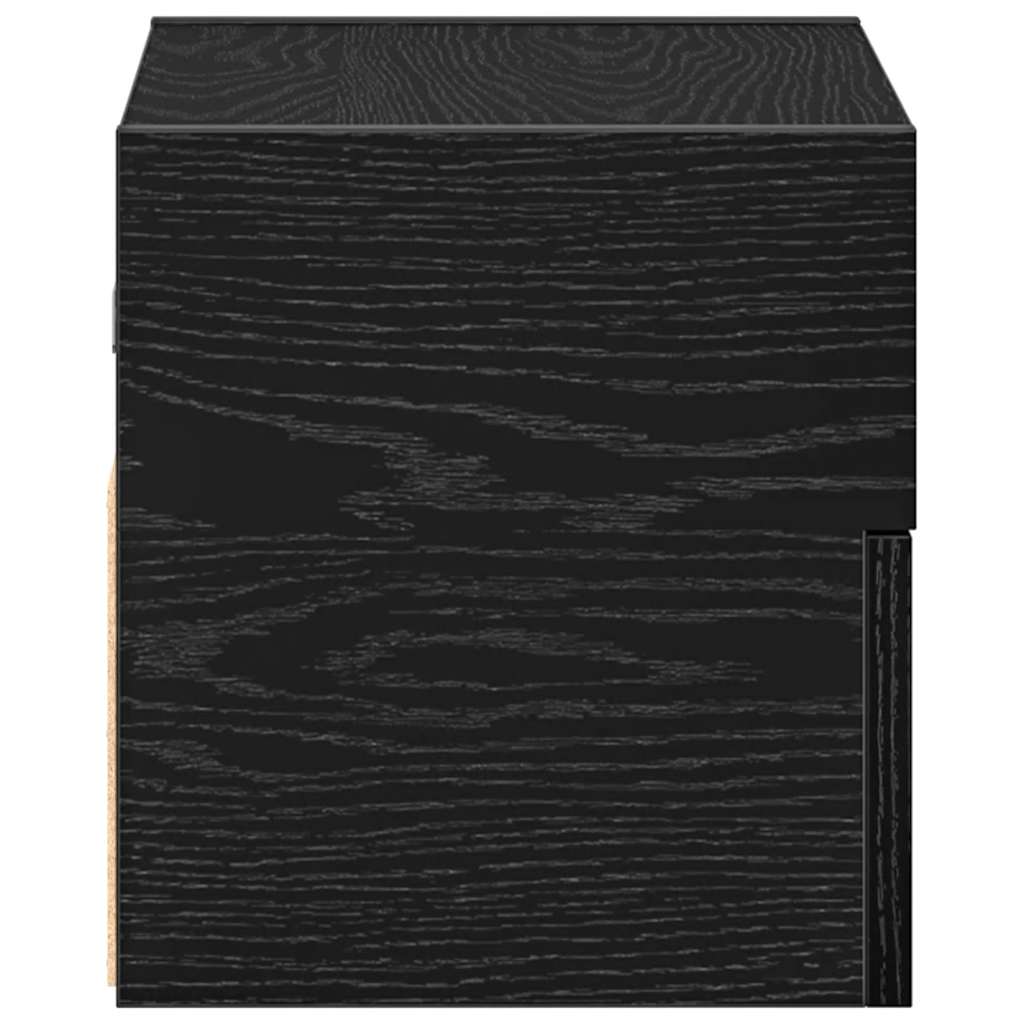 vidaXL Επιτοίχια κομοδίνα 2 τεμάχια Μαύρο 45x26x28,5 cm