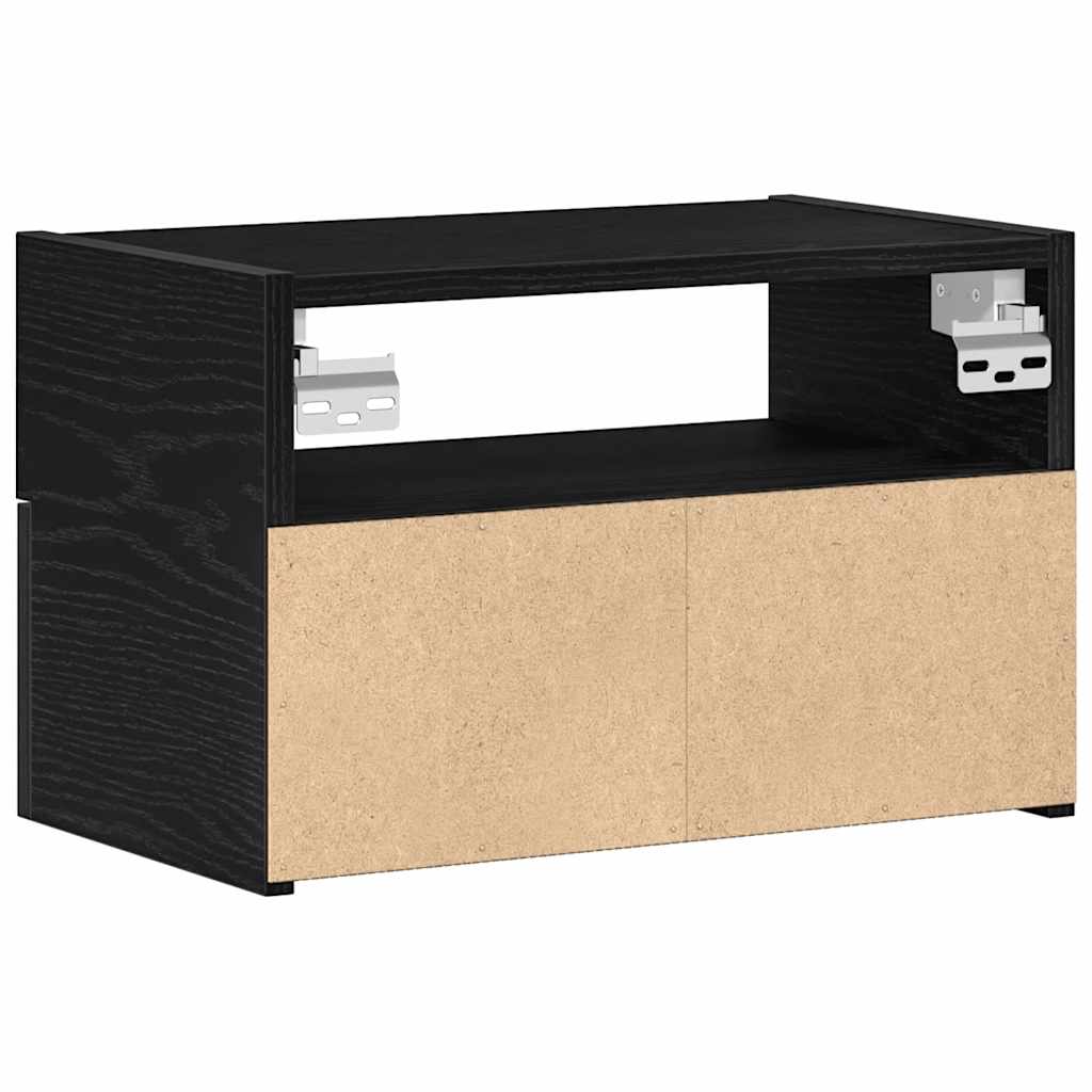 vidaXL Επιτοίχια κομοδίνα 2 τεμάχια Μαύρο 45x26x28,5 cm