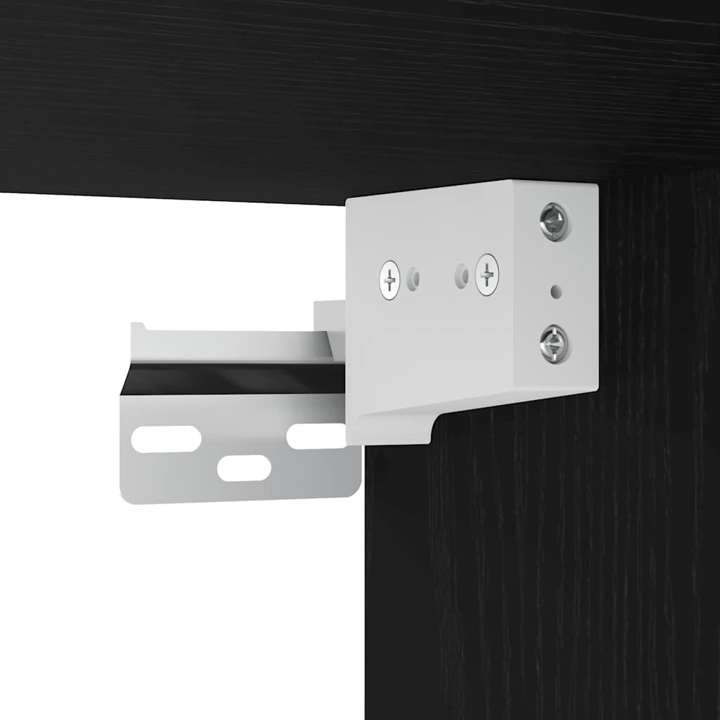 vidaXL Επιτοίχια κομοδίνα 2 τεμάχια Μαύρο 45x26x28,5 cm