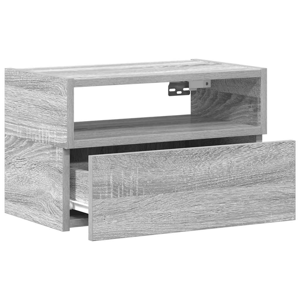 vidaXL Κομοδίνα Επιτοίχια Γκρι Sonoma 45x26x28,5 εκ.