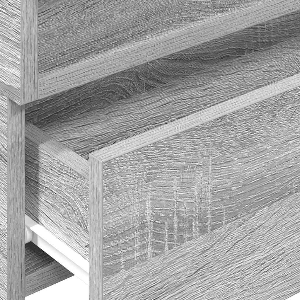 vidaXL Κομοδίνα Επιτοίχια Γκρι Sonoma 45x26x28,5 εκ.