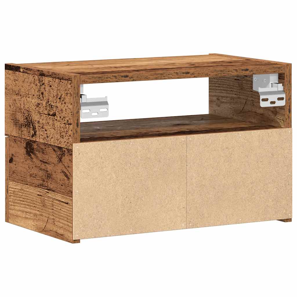vidaXL Κομοδίνο Επιτοίχιο Όψη Παλαιού Ξύλου 45x26x28,5 εκ.