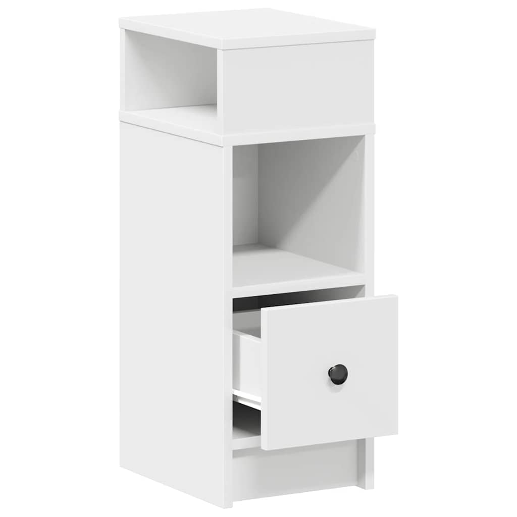 vidaXL Κομοδίνα 2 τεμάχια με συρτάρι Λευκό 25x31x66 cm