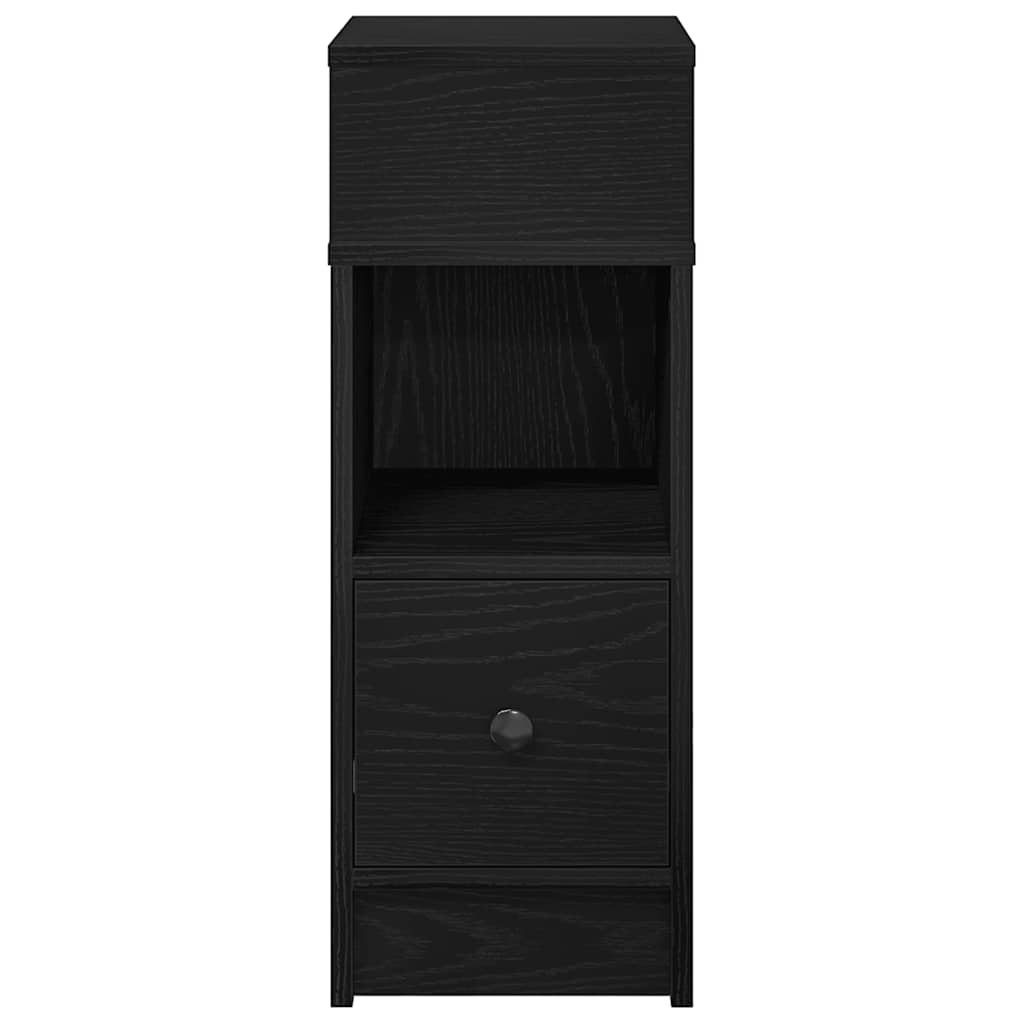 vidaXL Κομοδίνα 2 τεμάχια με συρτάρι Μαύρο 25x31x66 cm