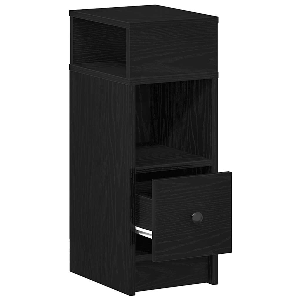 vidaXL Κομοδίνα 2 τεμάχια με συρτάρι Μαύρο 25x31x66 cm