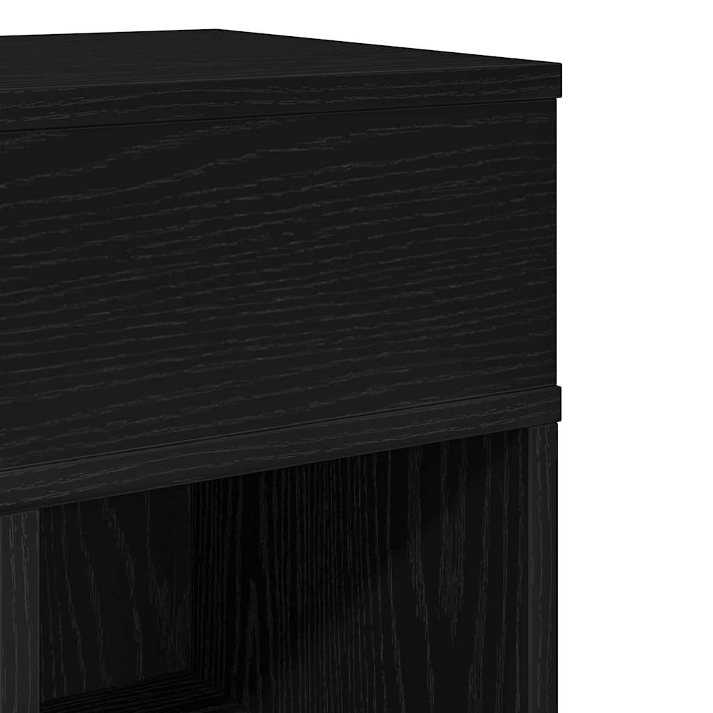 vidaXL Κομοδίνα 2 τεμάχια με συρτάρι Μαύρο 25x31x66 cm