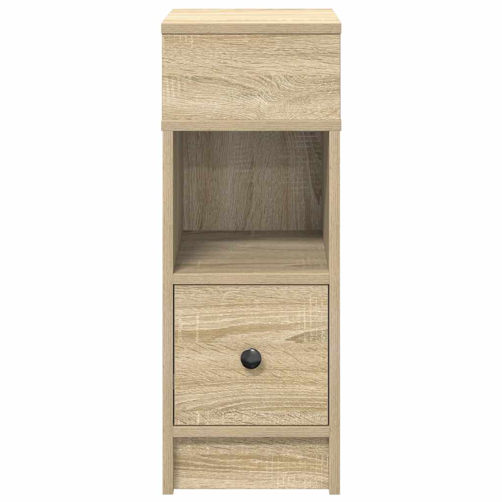 vidaXL Κομοδίνα 2 τεμάχια με συρτάρι Sonoma Δρυς 25x31x66 εκ.