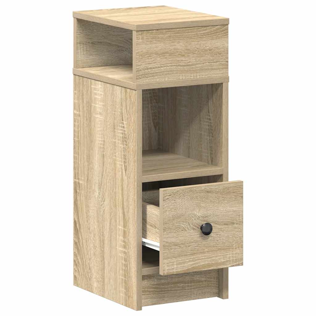 vidaXL Κομοδίνα 2 τεμάχια με συρτάρι Sonoma Δρυς 25x31x66 εκ.