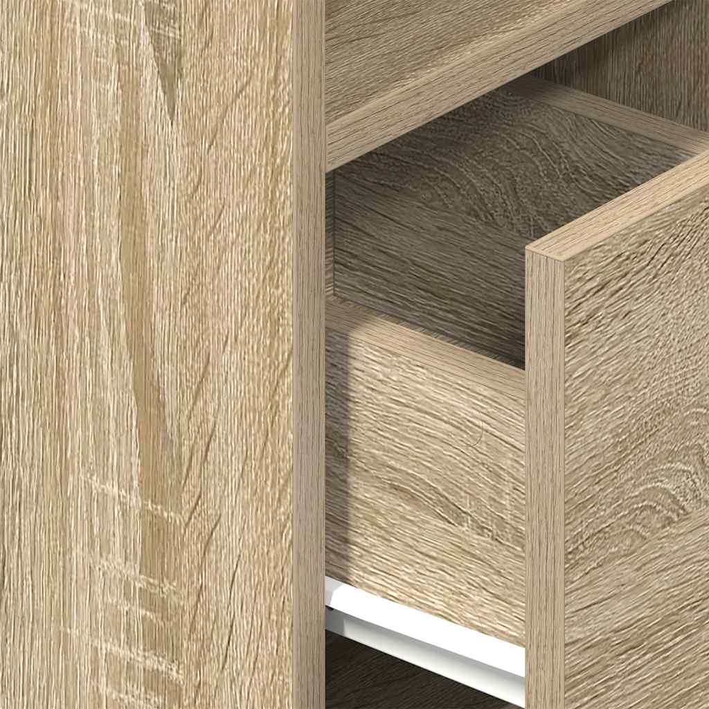 vidaXL Κομοδίνα 2 τεμάχια με συρτάρι Sonoma Δρυς 25x31x66 εκ.