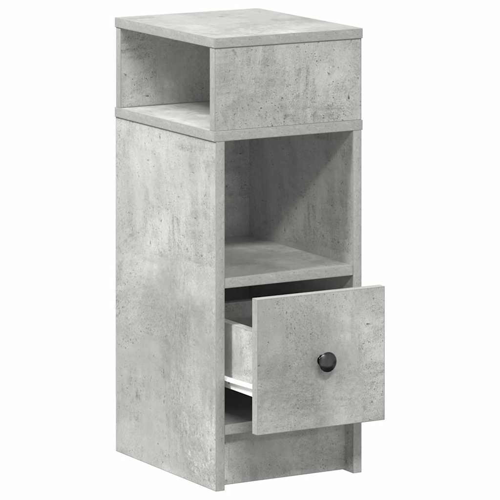 vidaXL Κομοδίνο με συρτάρι Γκρι Σκυροδέματος 25x31x66 εκ.