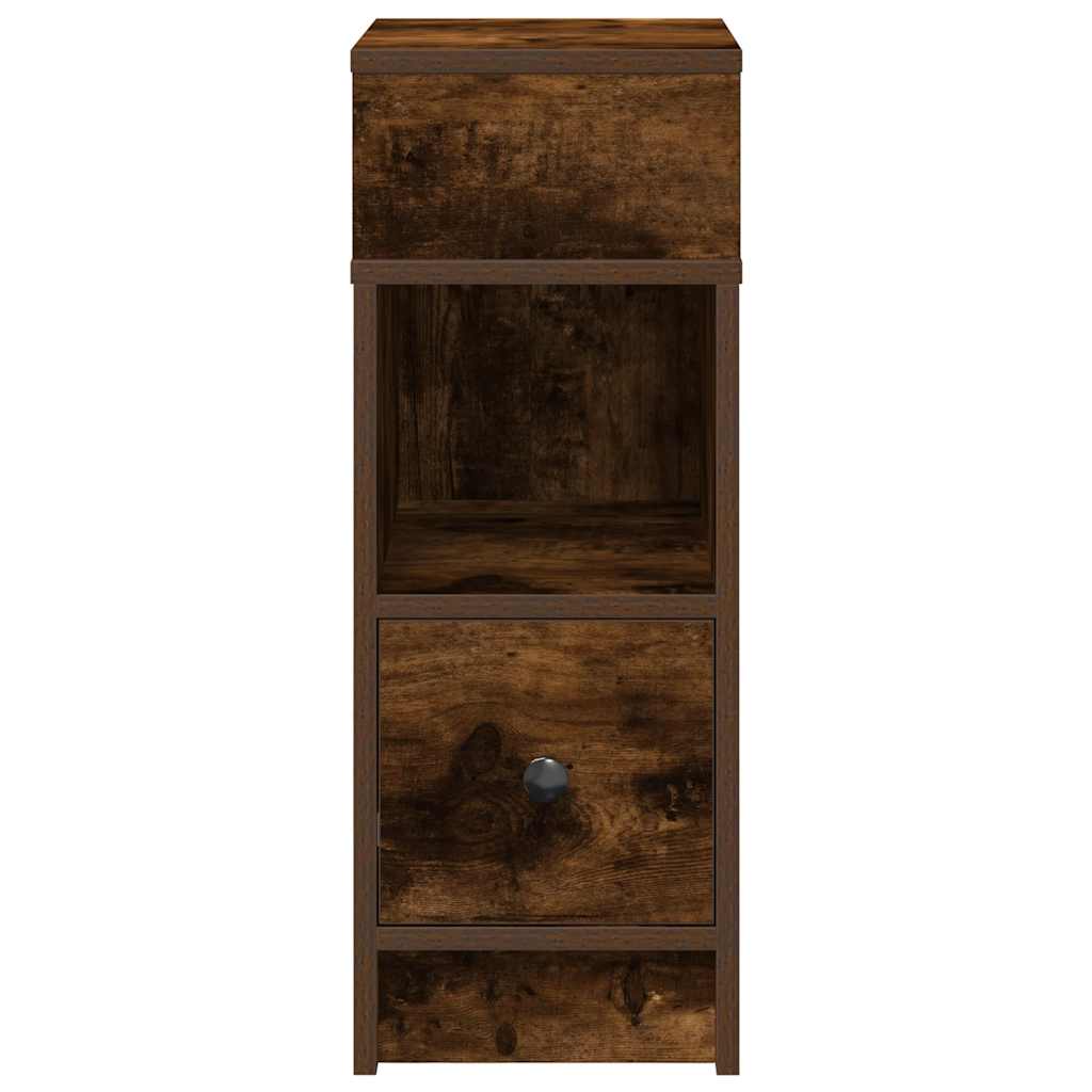 vidaXL Κομοδίνο με συρτάρι Καπνιστή Δρυς 25x31x66 εκ.