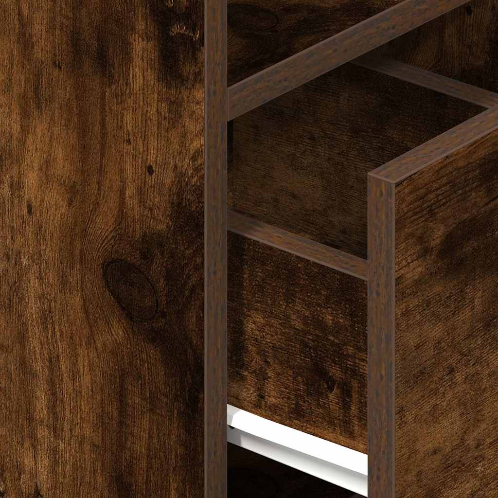 vidaXL Κομοδίνο με συρτάρι Καπνιστή Δρυς 25x31x66 εκ.