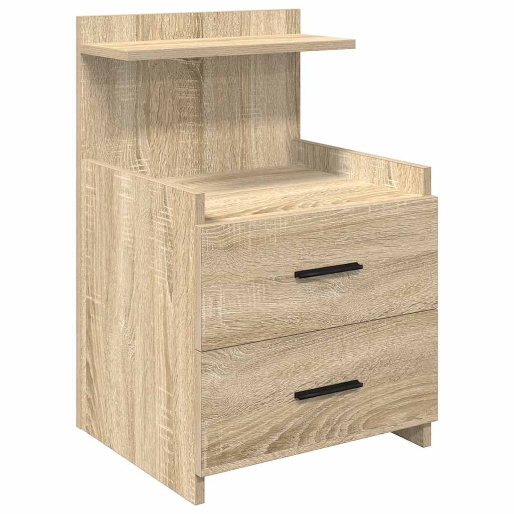 vidaXL Κομοδίνα 2 τεμ. με 2 Συρτάρια, Χρώμα Sonoma Δρυς 40x36,5x62 εκ.
