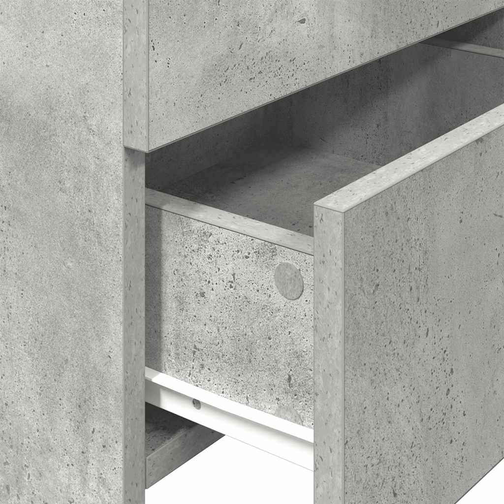 vidaXL Κομοδίνο με 2 Συρτάρια Γκρι Σκυρόδεμα 40x36,5x62 εκ.