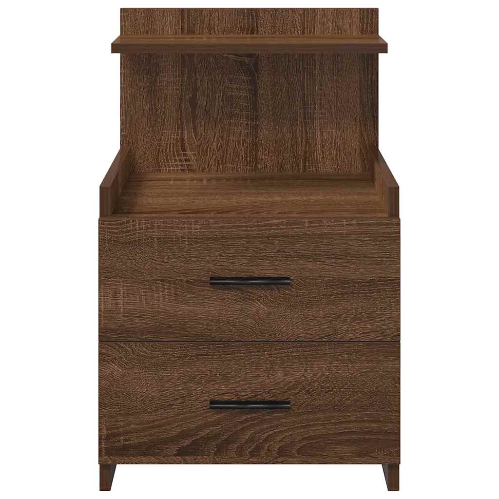 vidaXL Κομοδίνο με 2 Συρτάρια Καφέ Δρυς 40x36,5x62 εκ.