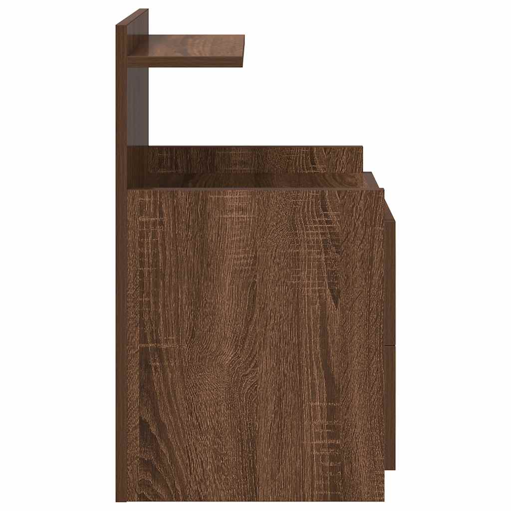 vidaXL Κομοδίνο με 2 Συρτάρια Καφέ Δρυς 40x36,5x62 εκ.