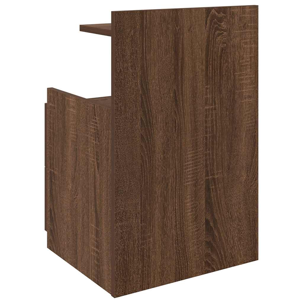 vidaXL Κομοδίνο με 2 Συρτάρια Καφέ Δρυς 40x36,5x62 εκ.