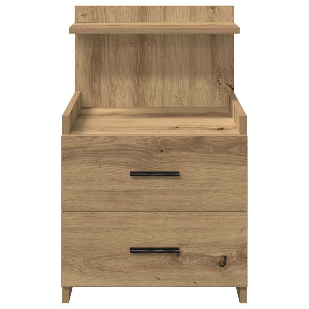vidaXL Κομοδίνα 2 τεμ. με 2 Συρτάρια, Ξύλο Artisan Oak 40x36,5x62 εκ.