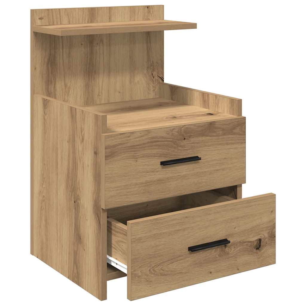 vidaXL Κομοδίνα 2 τεμ. με 2 Συρτάρια, Ξύλο Artisan Oak 40x36,5x62 εκ.