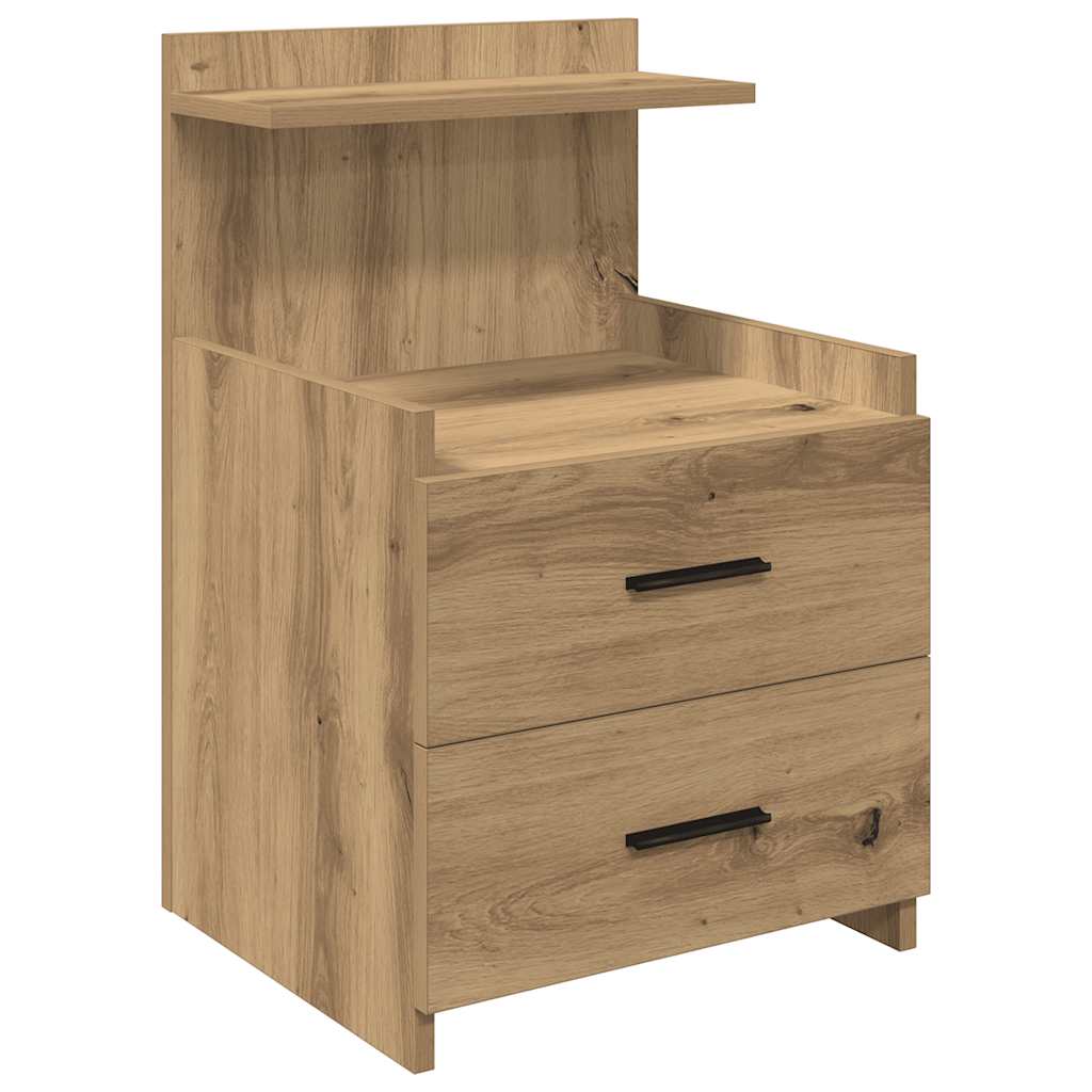 vidaXL Κομοδίνα 2 τεμ. με 2 Συρτάρια, Ξύλο Artisan Oak 40x36,5x62 εκ.