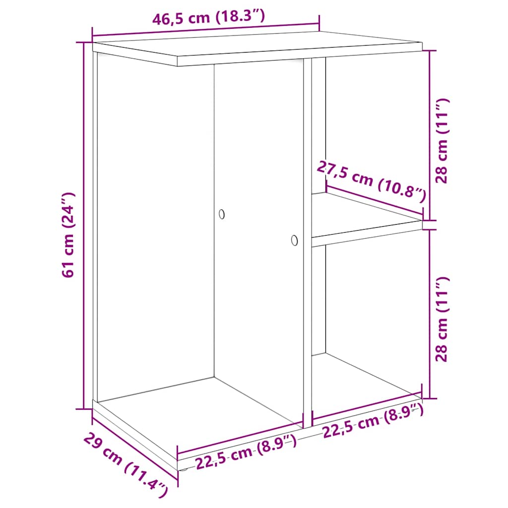 vidaXL Κομοδίνα 2 τεμ. Αρτισιανή Δρυς 46,5x29x61 εκ. από Επεξ. Ξύλο