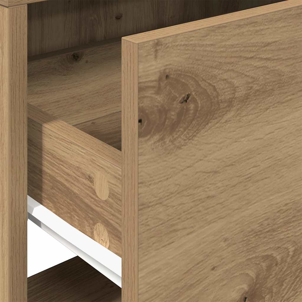vidaXL Κομοδίνο με συρτάρι Αρτισιανή Δρυς 51x31x47 εκ.