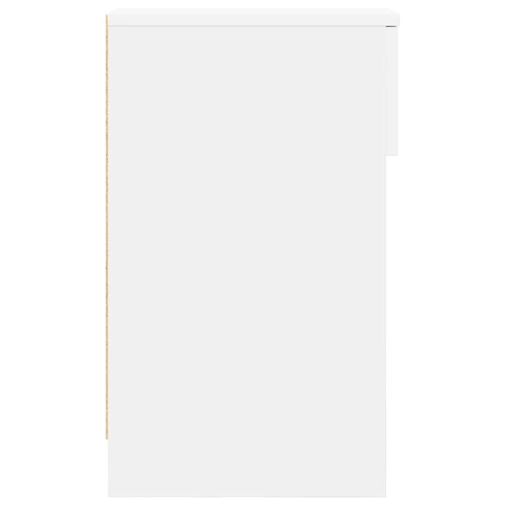 vidaXL Κομοδίνα με συρτάρι 2 τεμάχια Λευκό 20x36x60 cm