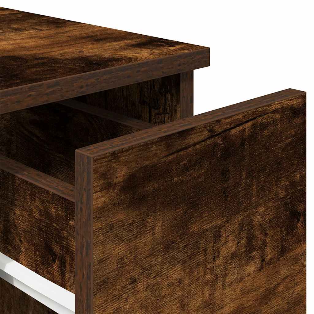 vidaXL Κομοδίνο με συρτάρι Καπνιστή Δρυς 20x36x60 εκ.