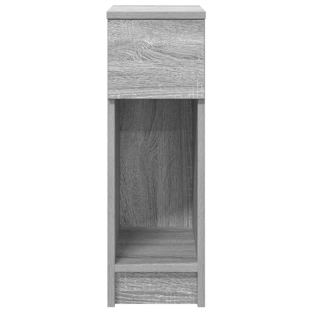 vidaXL Κομοδίνα με συρτάρι 2 τεμάχια Γκρι Sonoma 20x36x60 εκ.