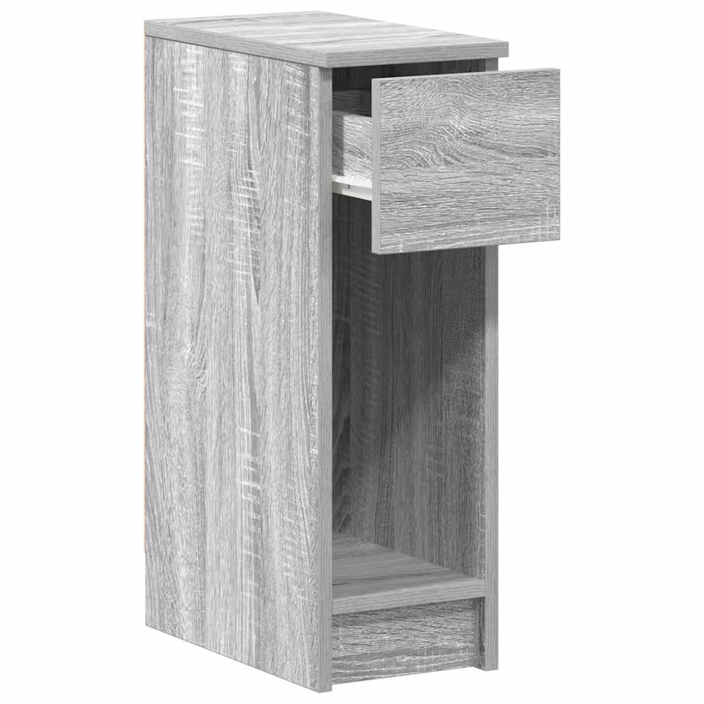 vidaXL Κομοδίνα με συρτάρι 2 τεμάχια Γκρι Sonoma 20x36x60 εκ.