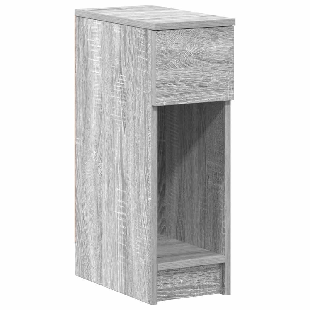 vidaXL Κομοδίνα με συρτάρι 2 τεμάχια Γκρι Sonoma 20x36x60 εκ.