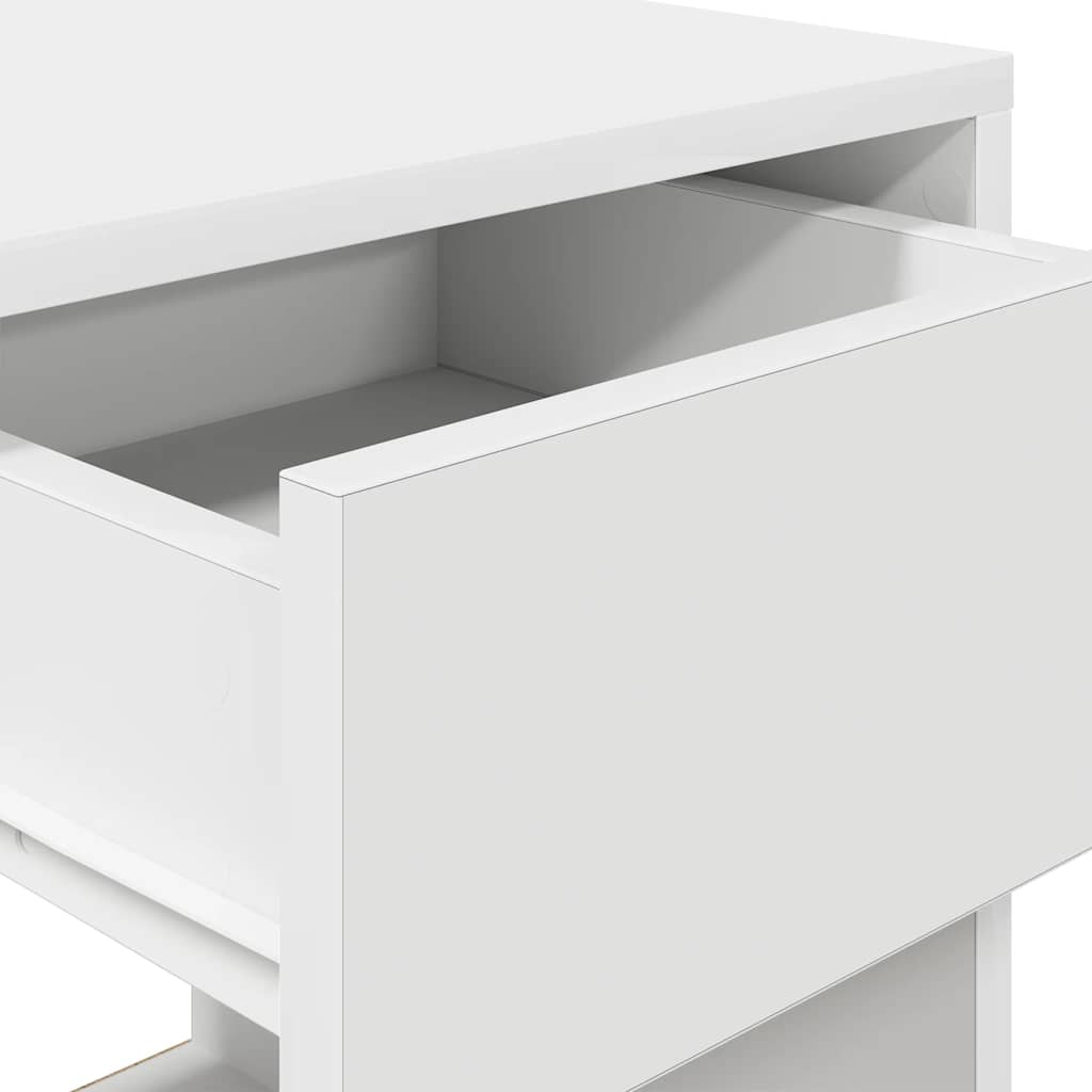 vidaXL Κομοδίνα με συρτάρι 2 τεμάχια Λευκό 35x34x66,5 cm