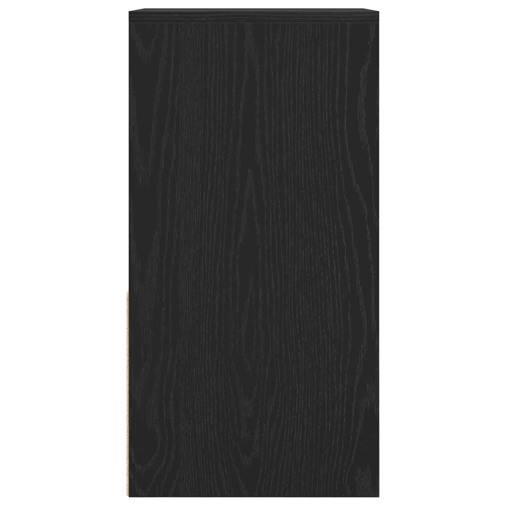 vidaXL Κομοδίνο με συρτάρι Μαύρη βελανιδιά 35x34x66,5 cm