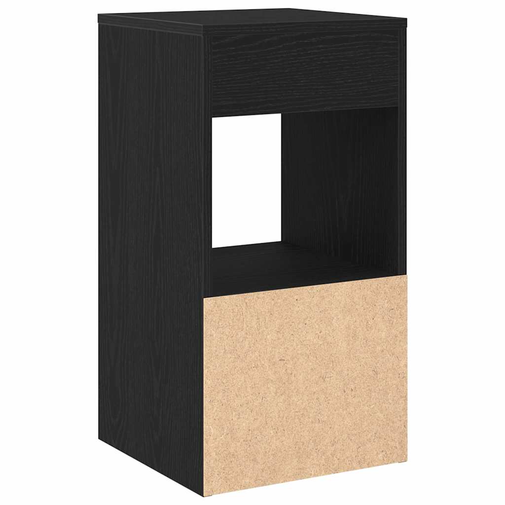 vidaXL Κομοδίνο με συρτάρι Μαύρη βελανιδιά 35x34x66,5 cm