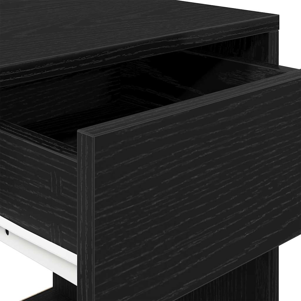 vidaXL Κομοδίνο με συρτάρι Μαύρη βελανιδιά 35x34x66,5 cm