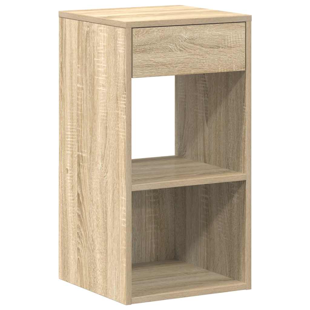 vidaXL Κομοδίνα με συρτάρι 2 τεμ. Sonoma Δρυς 35x34x66,5 εκ.
