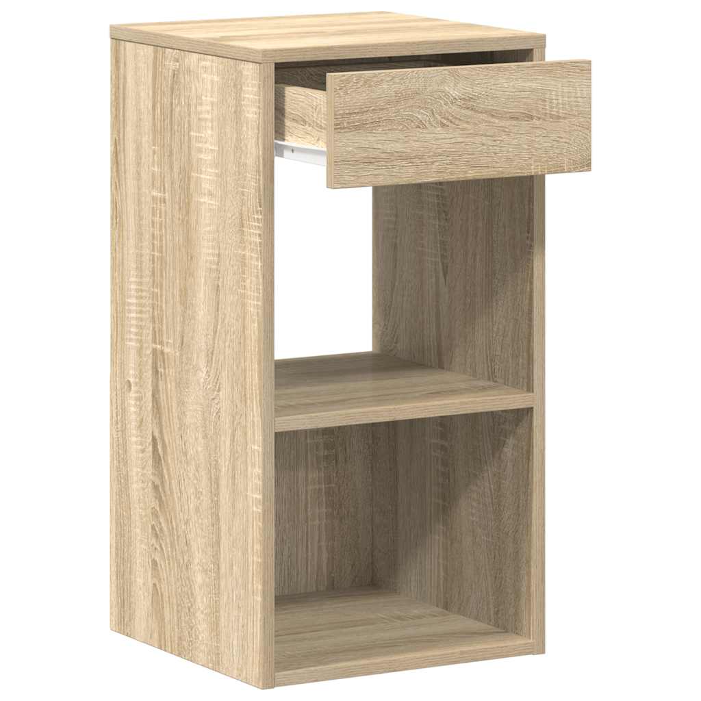 vidaXL Κομοδίνα με συρτάρι 2 τεμ. Sonoma Δρυς 35x34x66,5 εκ.