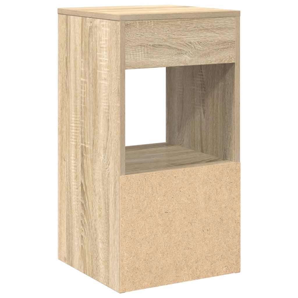 vidaXL Κομοδίνα με συρτάρι 2 τεμ. Sonoma Δρυς 35x34x66,5 εκ.