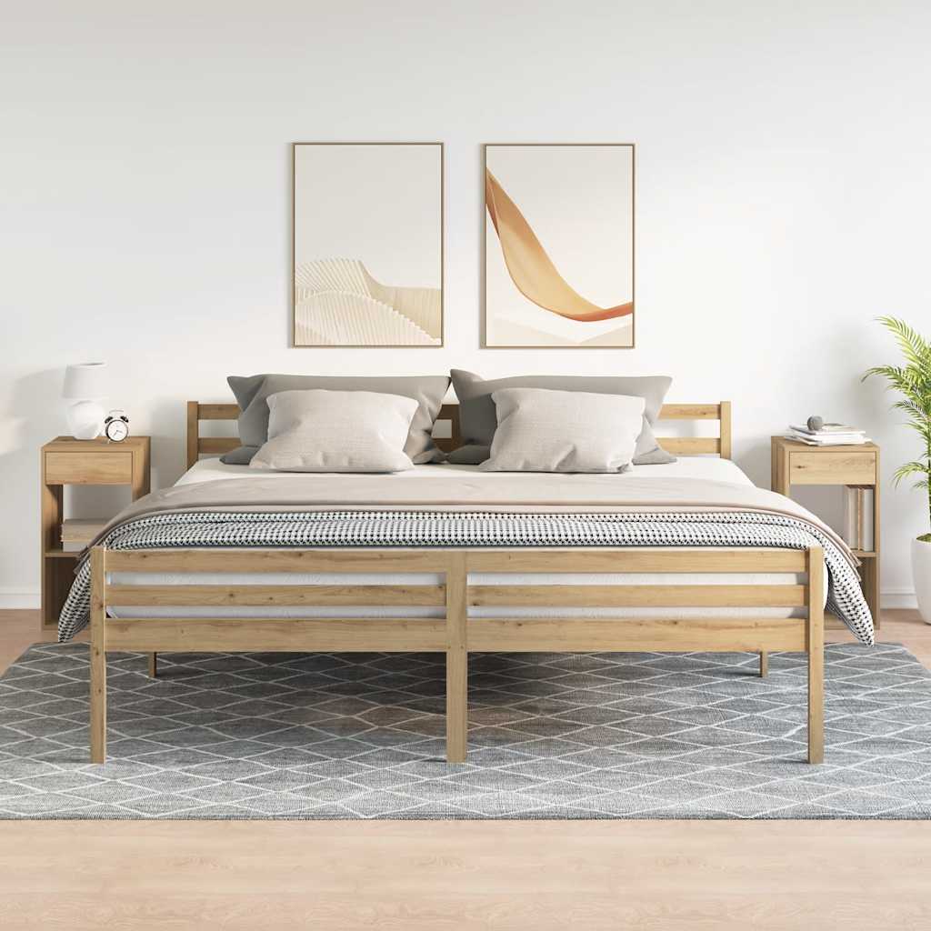vidaXL Κομοδίνα με συρτάρι 2 τεμ. Αρτισιανή Δρυς 35x34x66,5 εκ.