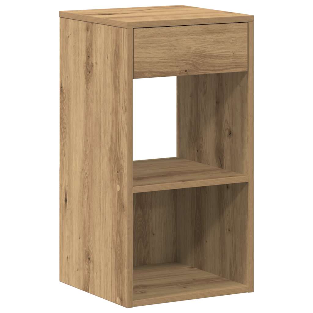 vidaXL Κομοδίνα με συρτάρι 2 τεμ. Αρτισιανή Δρυς 35x34x66,5 εκ.