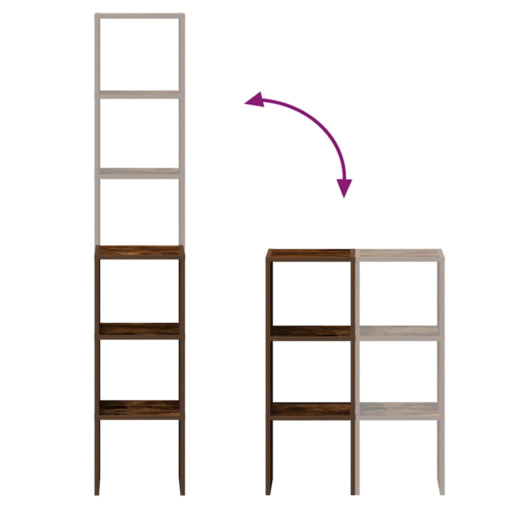 vidaXL Βιβλιοθήκες 2 τεμ. Στοιβαζόμενα Καπνιστή Δρυς 30x30x80 εκ.