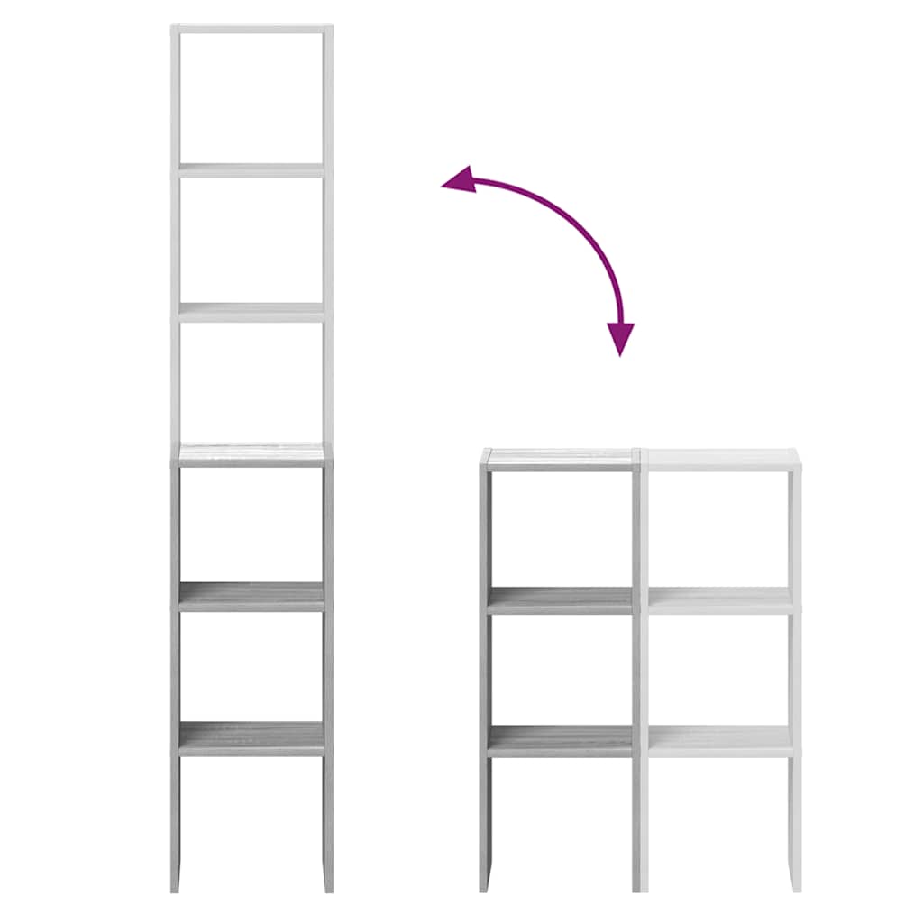 vidaXL Βιβλιοθήκες 2 τεμ. Στοιβαζόμενα Γκρι Sonoma 30x30x80 εκ.