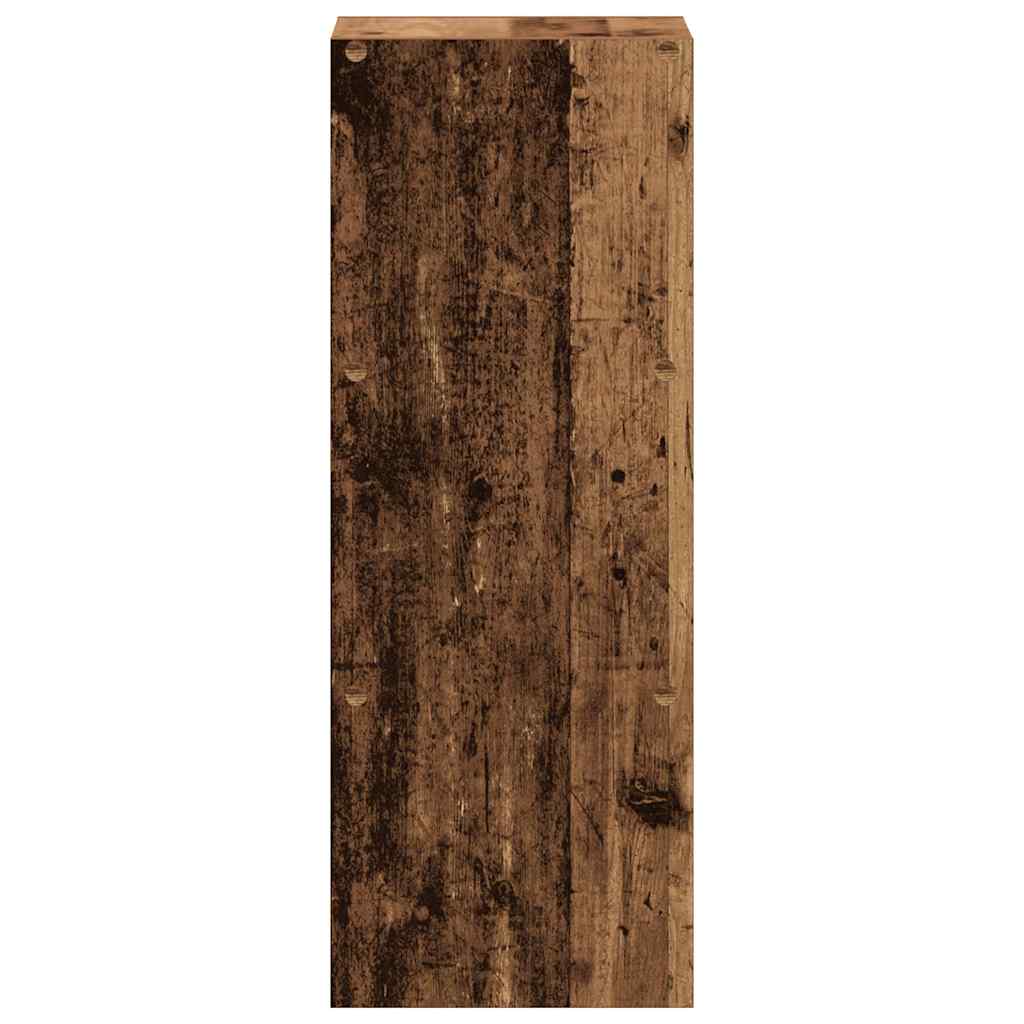 vidaXL Βιβλιοθήκη Στοιβαζόμενα Όψη Παλαιού Ξύλου 30x30x80 εκ.