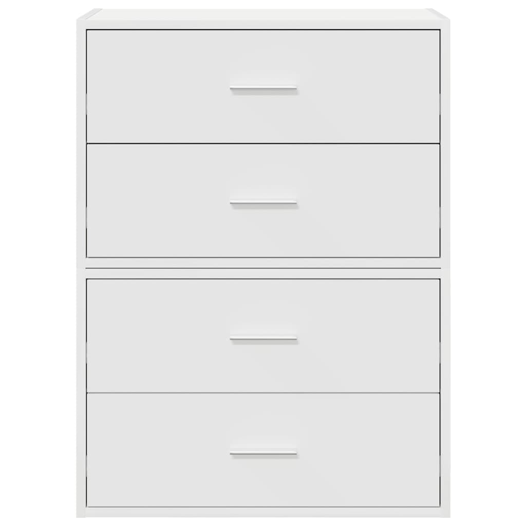 vidaXL Ντουλάπια με 2 συρτάρια 2 τεμάχια Λευκό 60x31x40 cm