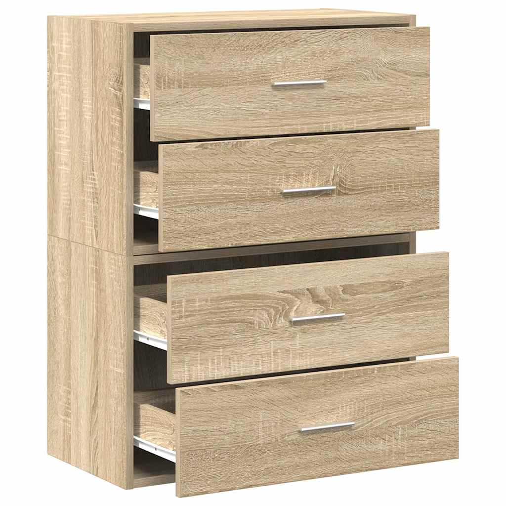 vidaXL Ντουλάπια με 2 συρτάρια 2 τεμ. Sonoma Δρυς 60x31x40 εκ.