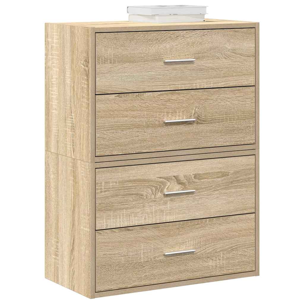 vidaXL Ντουλάπια με 2 συρτάρια 2 τεμ. Sonoma Δρυς 60x31x40 εκ.