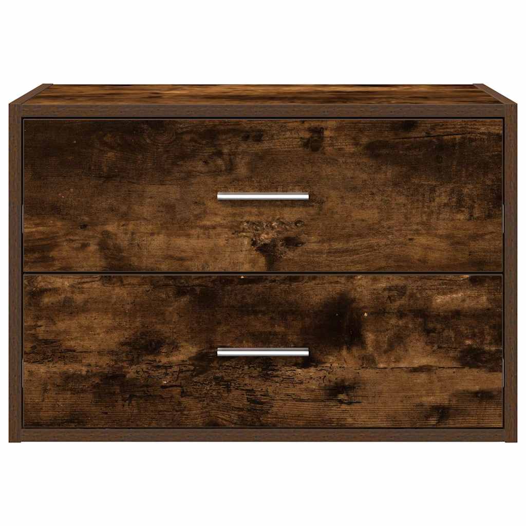 vidaXL Ντουλάπι με 2 συρτάρια Καπνιστή Δρυς 60x31x40εκ. από Επεξ. Ξύλο